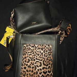 Wrangler Black and Leopard Print Women's Bags 2 For 1